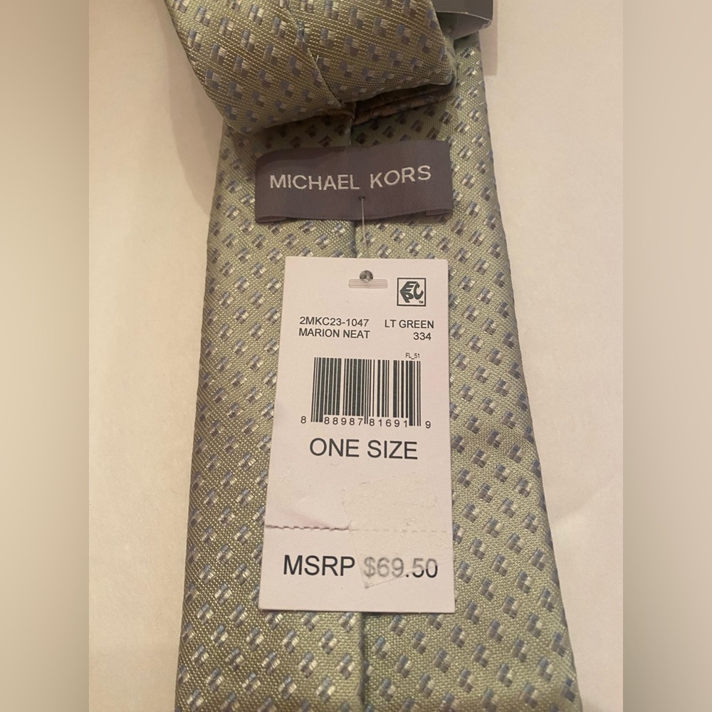 NWT Michael Kors Men’s Tie Marion Neat LT Green‎ - Picture 4 of 4